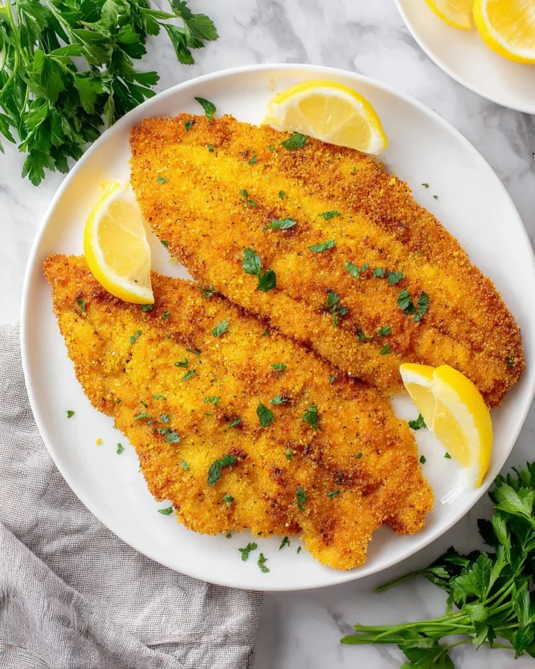 Delicious air fryer catfish served with a lemon wedge and fresh herbs