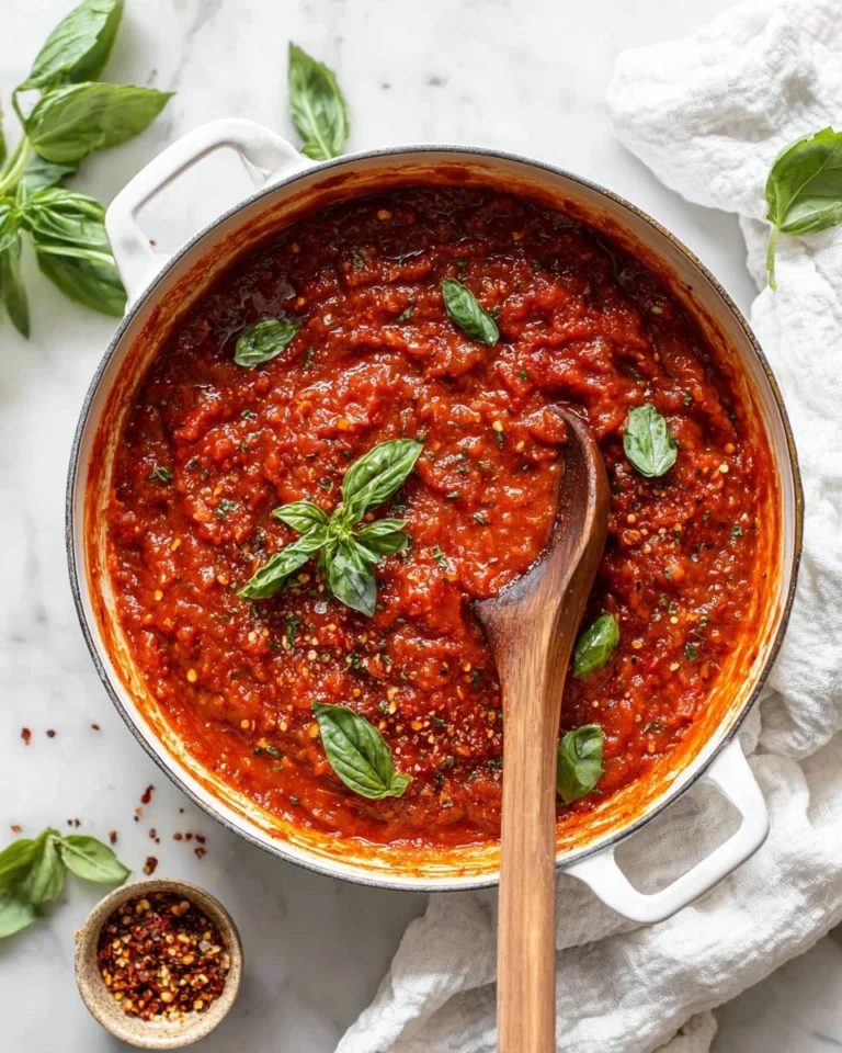 Homemade Arrabbiata Sauce served with pasta