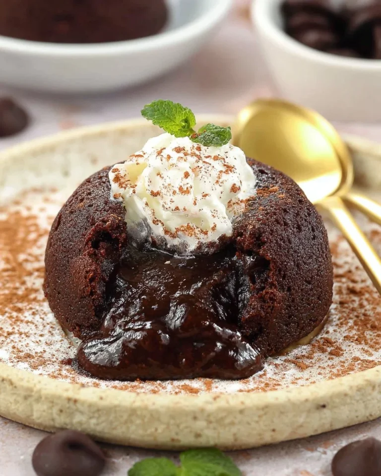 Delicious homemade chocolate lava cakes with molten centers