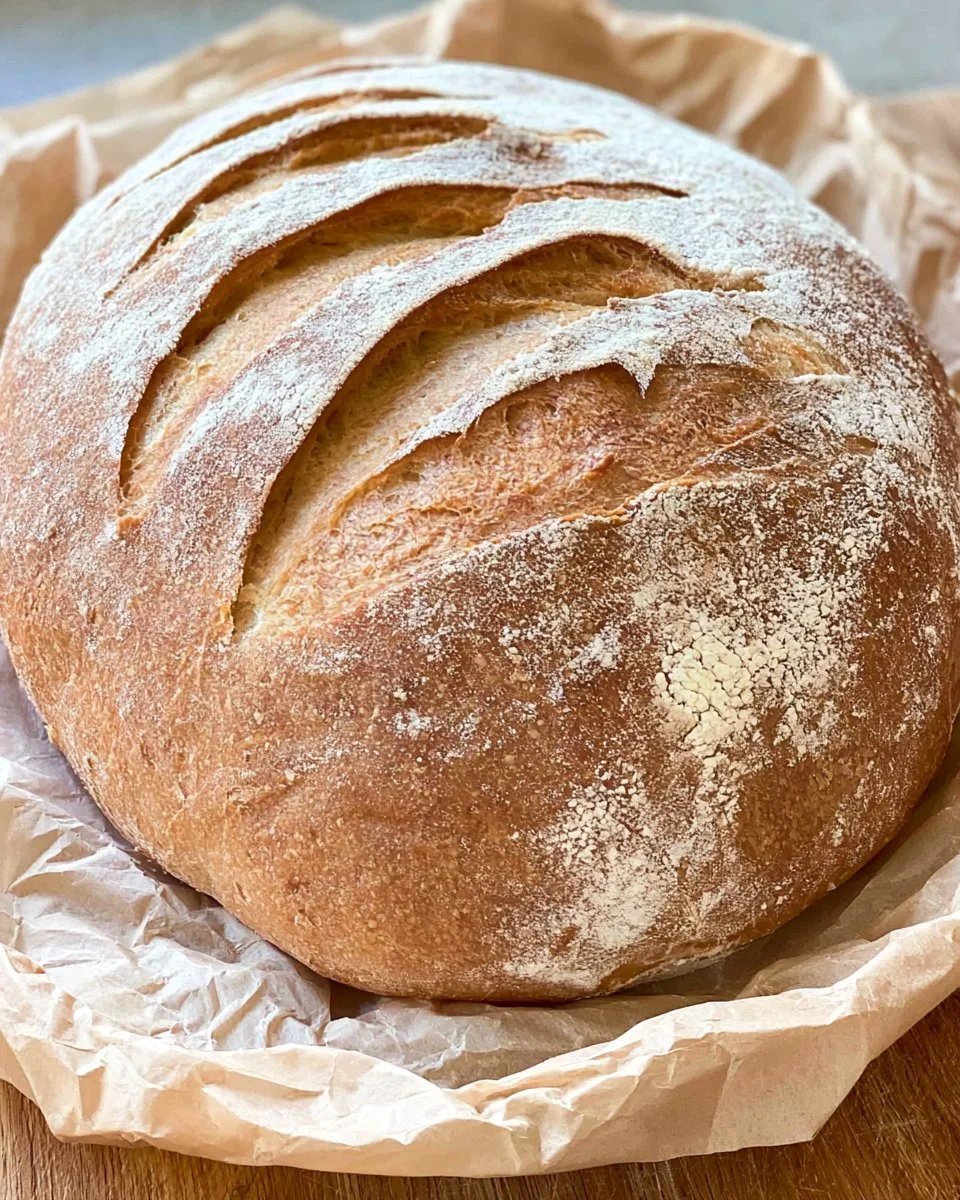 Freshly baked artisan bread on a wooden cutting board