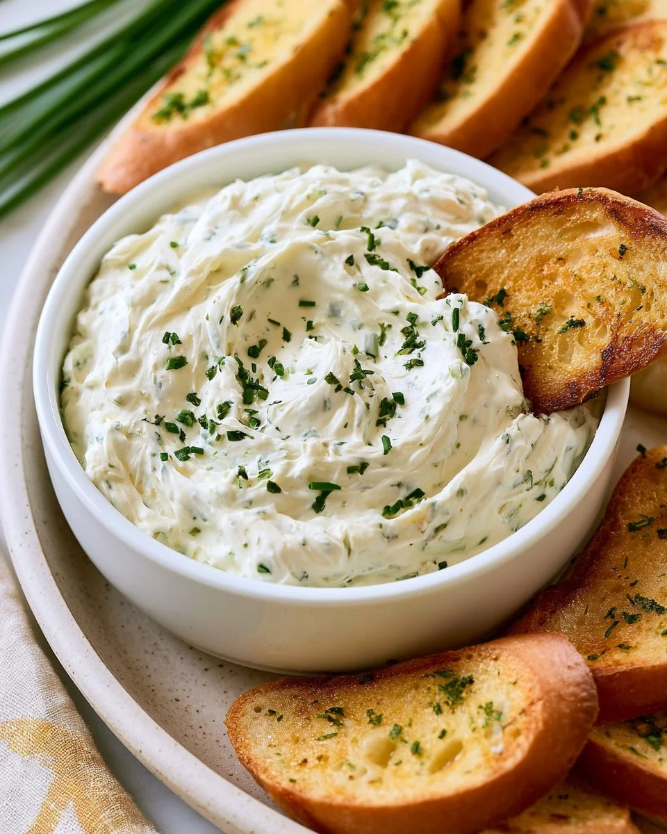 Freshly made homemade Boursin cheese with herbs, perfect for appetizers.