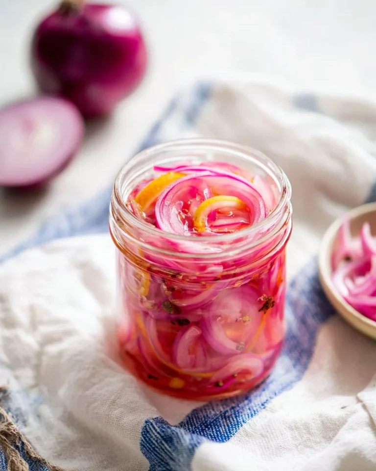 Bowl of quick pickled red onions ready to enhance any meal