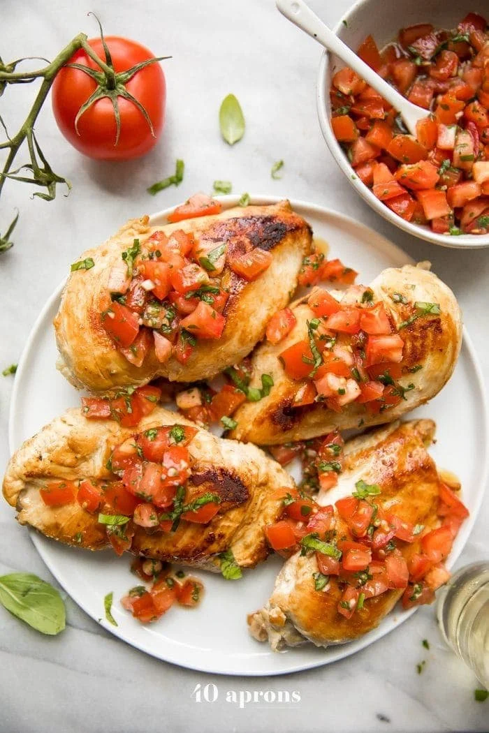 Bruschetta Chicken Whole30, Paleo, Low Carb