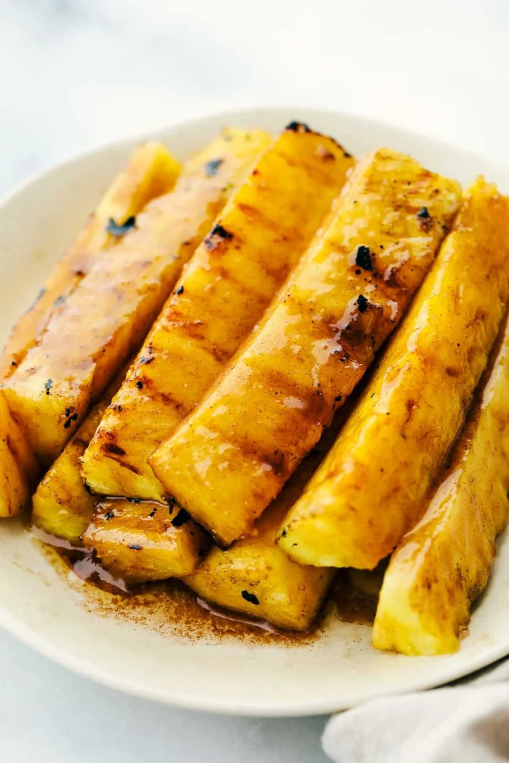 Caramelized Brown Sugar Cinnamon Grilled Pineapple