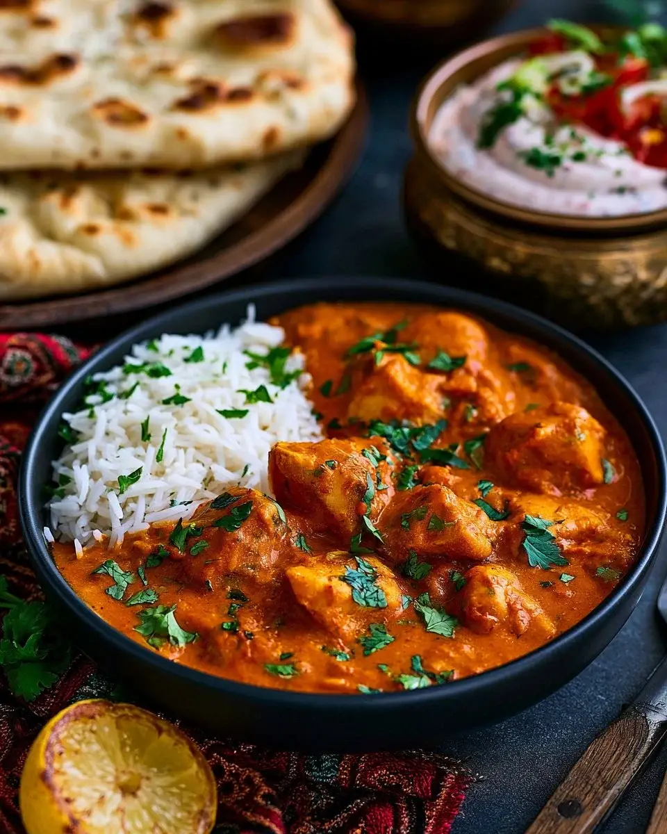 Delicious Chicken Tikka Masala served in a bowl with fresh cilantro.