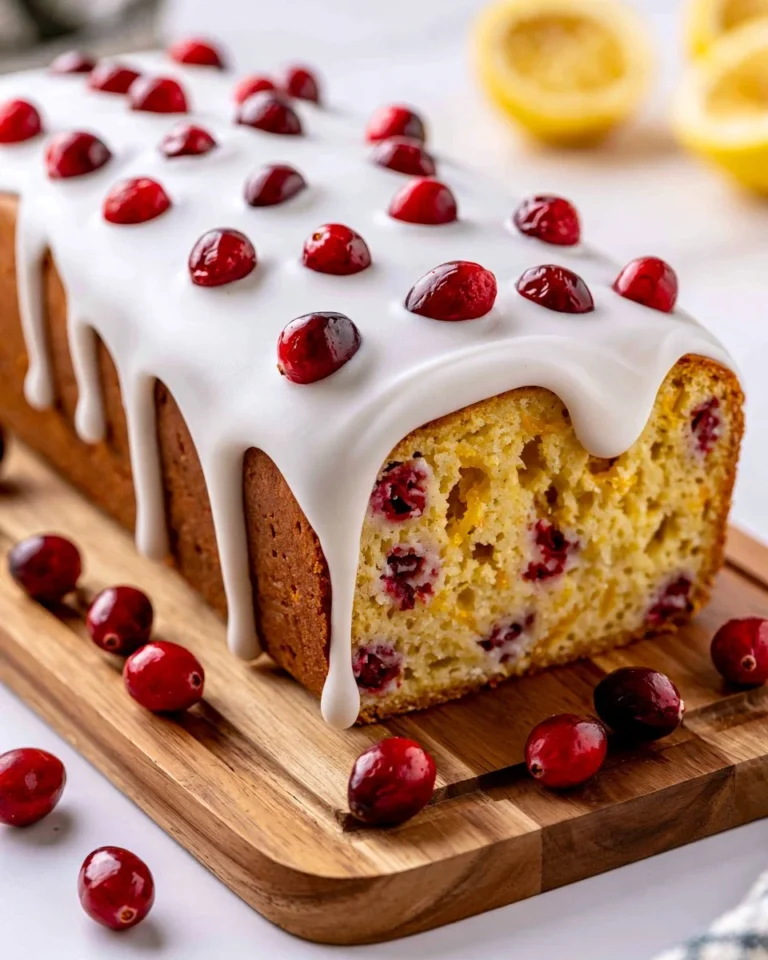 Freshly baked Cranberry Orange Bread with orange zest and cranberries