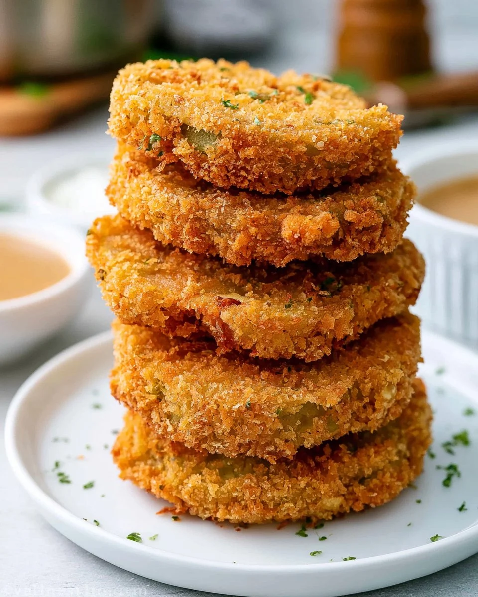 Crispy fried green tomatoes served with dipping sauce