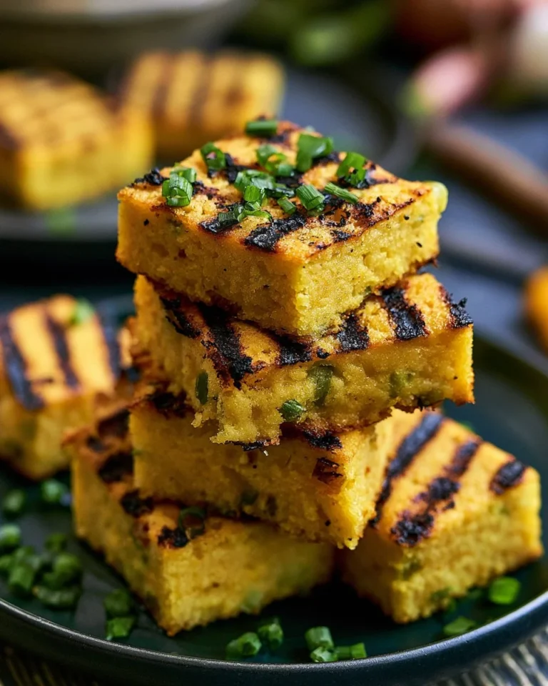Delicious grilled jalapeno cornbread served warm with butter
