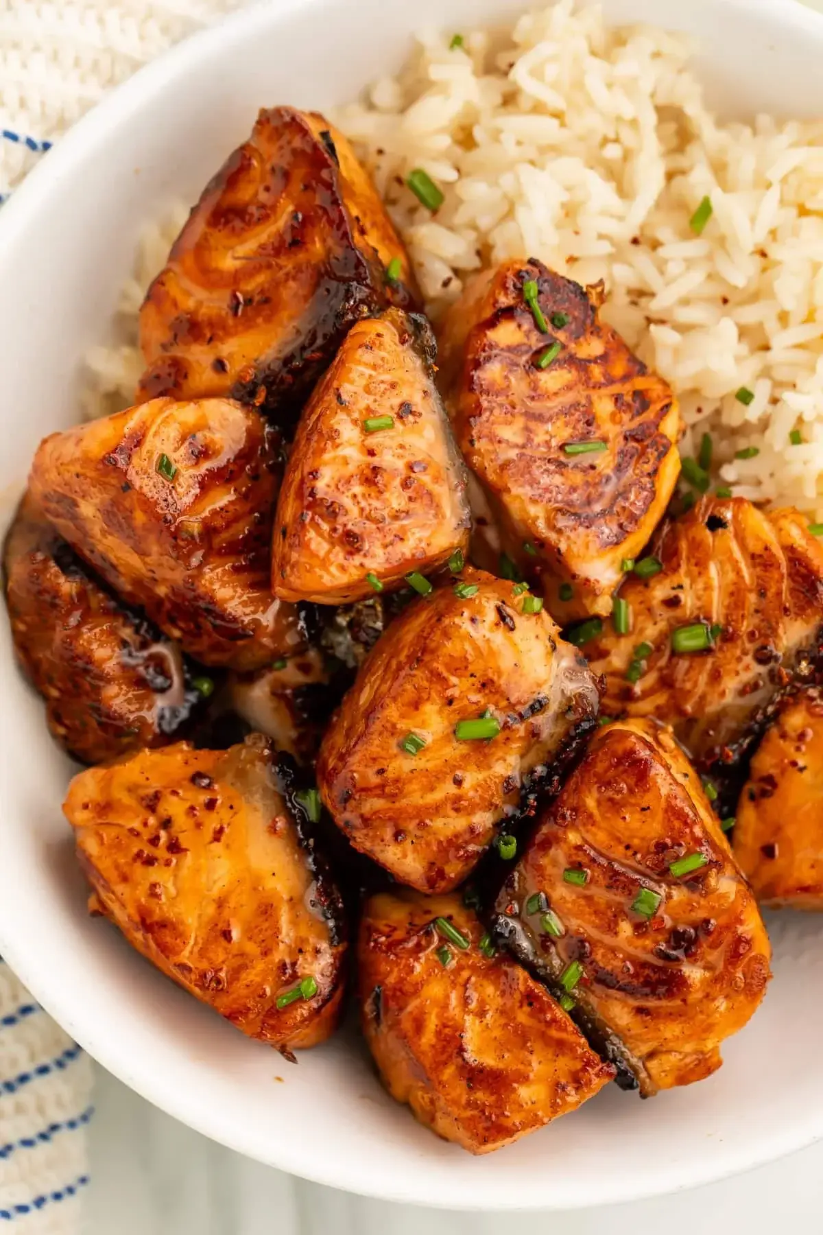 Hot Honey Salmon Bites