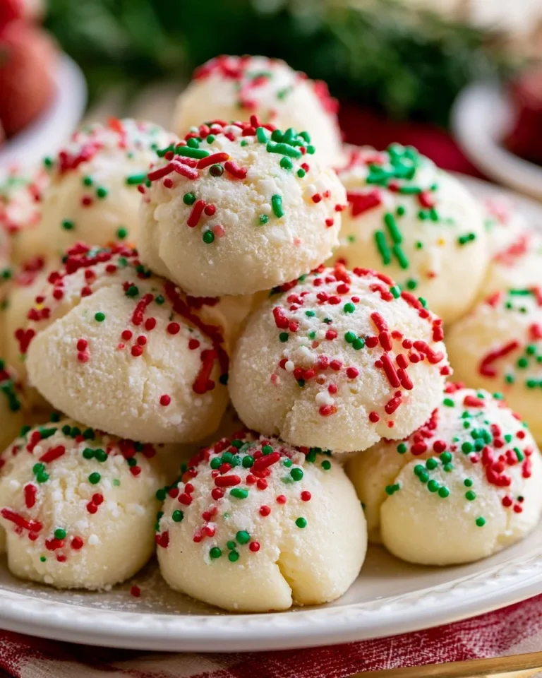 Soft and festive Italian Ricotta Christmas Cookies on a plate