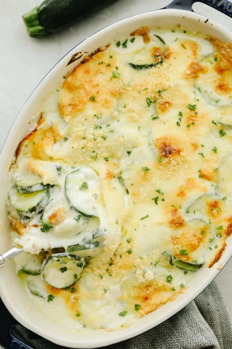 Three Cheese Zucchini Gratin