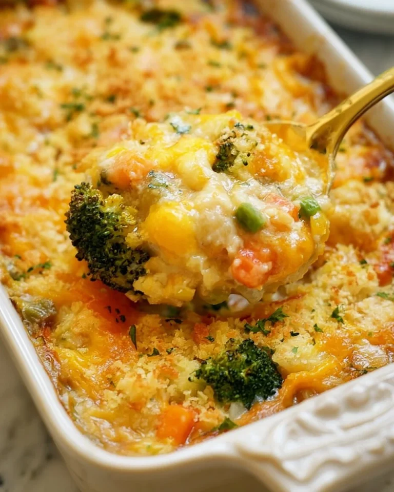 Delicious and colorful vegetable casserole with fresh vegetables
