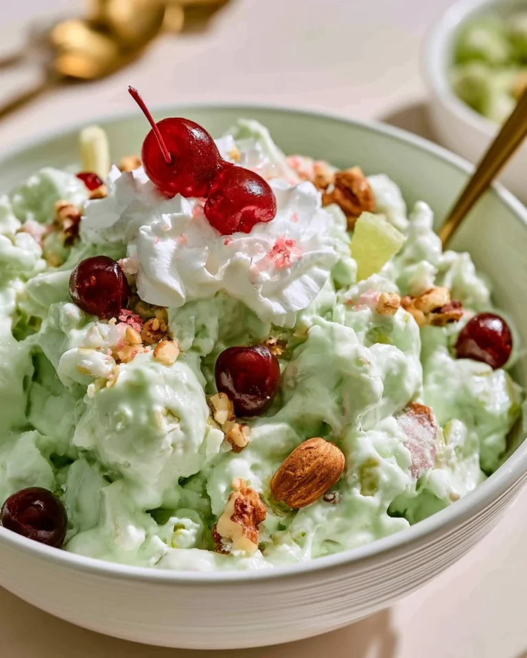 Delicious Watergate Salad served in a bowl with colorful ingredients