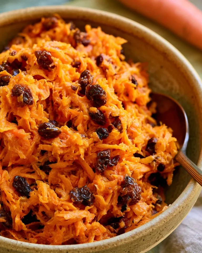 Colorful Carrot Raisin Salad with vibrant carrots and sweet raisins
