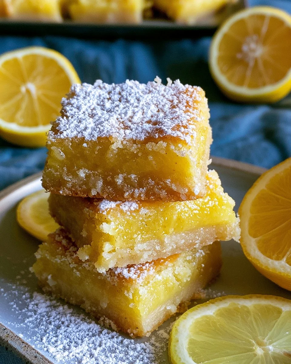 Delicious classic lemon bars with tangy lemon filling and buttery crust