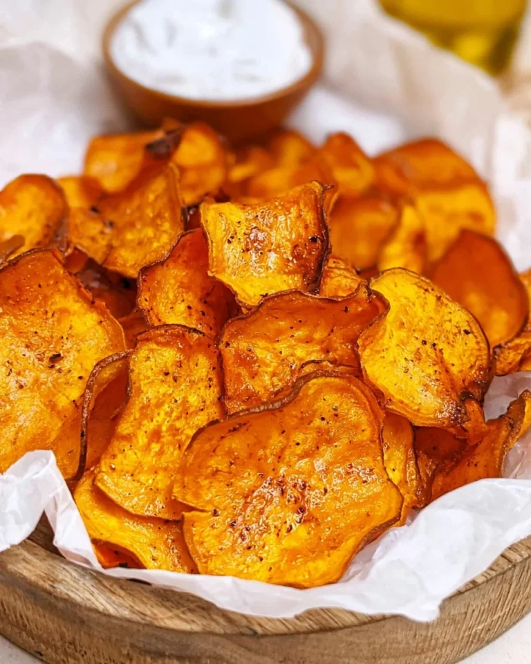 Crispy air-fryer sweet potato chips served in a bowl